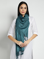 Pfauenmuster Super Weicher Großer Viskose-Pashmina-Schal mit AZO-freien Farbstoffen, Einfarbig, Frühling, Leicht, Atmungsaktiv, Modisch