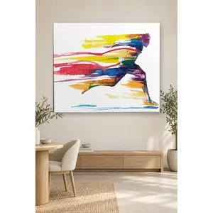 Fida Running Figure en couleurs aquarelle, impression sur toile - Product Image 2