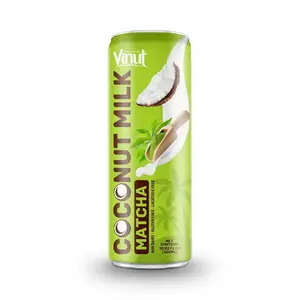 Coconut Milk w Matcha | 320ml (Pack of 24) VINUT, Plant Based, Non-GMO, No Added Sugar, Essential Electrolytes, OEM ODM