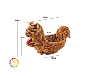 Cesta tejida de ratán para animales, pollo, pato, ciervo, bandeja de almacenamiento de frutas, cesta de almacenamiento para aperitivos hecha a mano - Product Image 5