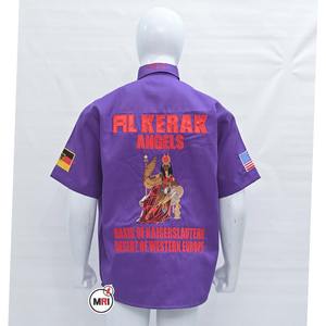 Vente en gros de haute qualité 100% PC coton personnalisé 3D broderie bouton vers le bas DOI décontracté à manches courtes t-shirts pour hommes - Product Image 3