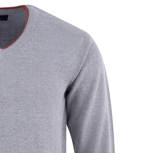 เสื้อสเวตเตอร์แบบสวมหัวแฟชั่นสำหรับผู้ชายเสื้อถักคอวีมีซิประบายอากาศได้ดีการตกแต่งลวดลายโลโก้ให้ความอบอุ่นขนาดใหญ่พิเศษ - Product Image 2