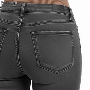 2025 Venta caliente calidad superior Slim Fit mujer algodón Denim Color sólido uso diario pantalones Oem Odm disponible - Product Image 6