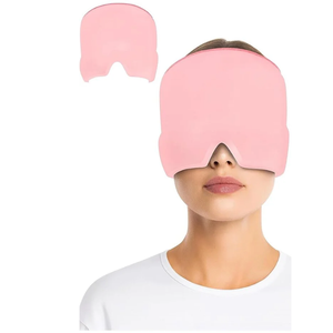 <b>Pink</b> Migraine Relief Cap Hot and Cold Compress Head <b>Wrap</b> - Product Image 1