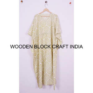 Robe Kaftan en coton pour femmes, style fait main, pour les fêtes, couleurs mélangées, manches courtes, nouvelle arrivée, robe bohème vintage - Product Image 5