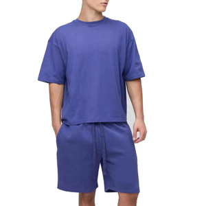 100% Cotton Terry Breathable Casual Plus Size Relax Fit T-Shirt and Shorts <b>Set</b> Oversized Summer Co-Ord Outfit for Men - Product Image 3
