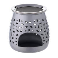 Quemador de incienso de carbón de metal con aroma de lavanda y té, fragancia de sándalo, uso religioso, diseño en relieve de flor de Altar para el hogar