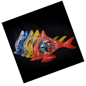 Artisanat de tortues, bijoux en coquillages, ornement Urkle de 28 cm avec motif de dauphins, artisanat en coquillages, décoration de la maison - Product Image 2