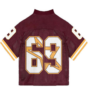 2025 camisetas de fútbol americano personalizadas para hombres, venta al por mayor, ropa deportiva por sublimación, diseño de malla corta personalizable para equipos - Product Image 4