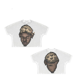Women crop top <b>shirt</b> premium cotton breathable <b>white</b> multicolor graffiti flower print custom logo Breathable Crop Top <b>Shirt</b> - Product Image 3