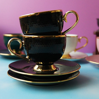 Juego de Tazas de Café de Porcelana Cerámica de Lujo Moderno MEGAPICK M-16, Resistentes al Calor, para Beber Café y Té