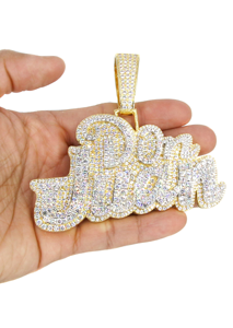 Hiphop Iced Out Custom Letter Pendant 925 Sterling Gold Colgante de nombre de diamante de moissanite personalizado para hombres y mujeres - Product Image 4