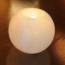 Pink Salt Round Shape Tealight Holders, Pink Salt <b>Light</b> Flower Nautical Decorative, Salt Stone Tealight candle holder <b>circle</b> - Product Image 2