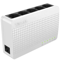 Tenda S105 5 Port 10/100Mbps saklar jaringan cepat dengan IEEE 802.3u/x, pasang dan mainkan, dudukan dinding dan Desktop, hemat energi