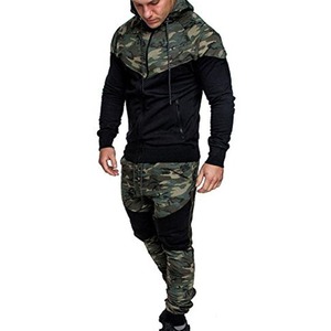Ensemble de survêtement slim pour hommes à prix abordable-Ensemble de jogging de haute qualité et survêtement colour block avec logo personnalisé - Product Image 1