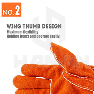 Gants de soudage résistants au feu de haute qualité Commandes en gros durables et flexibles Fournisseur OEM avec doublure en coton - Product Image 2