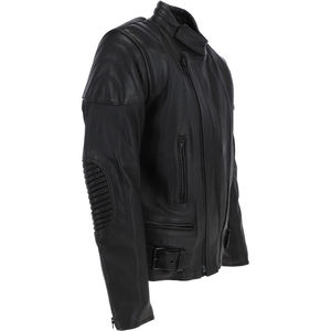 Chaqueta de piel de vaca con cremallera para hombre, abrigo de ante negro con cremallera, OEM - Product Image 4
