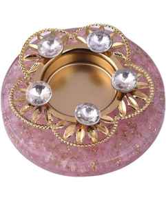 Bougeoir décoratif en pierre de cristal pour Diwali Christmas Navratri Votive Stand pour salon chambre table à manger Puja - Product Image 6