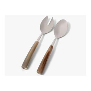 Couverts à salade écologiques cuillère fourchette manche Durable couverts à salade ensemble de vaisselle couverts en acier miroir - Product Image 4