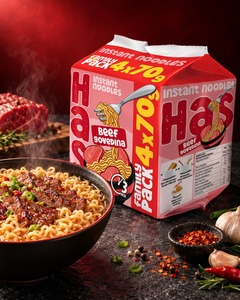 Nouilles instantanées frites au goût de bœuf, pack familial 4x70g, farine de blé, cuisson rapide - Product Image 2