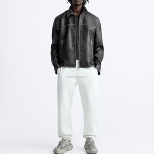 Fabrication sur mesure veste de survêtement imperméable polyester nylon veste coupe-vent softshell de survêtement avec fermeture éclair de haute qualité pour hommes - Product Image 3