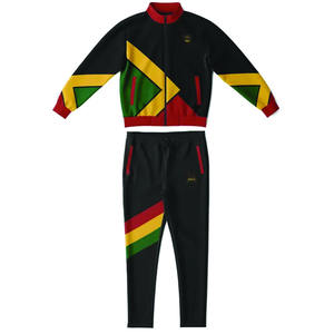 Chándal multicolor de moda con verde, amarillo, rojo y negro. Transpirable y elástico, ideal para deportes, jogging y uso diario informal. - Product Image 4