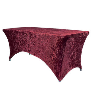 Bán buôn 6 <span class=keywords><strong>ft</strong></span> hình chữ nhật nhung được trang bị <span class=keywords><strong>Spandex</strong></span> Khăn trải bàn Patio bảng Bìa Stretchable Khăn trải bàn - Product Image 5