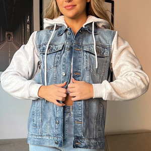 Vente chaude Veste en jean à capuche de qualité supérieure pour femmes Style tendance confortable au prix de gros Traitement brut - Product Image 4