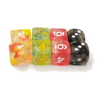 Ensemble de 7 dés carrés en résine de cristal rose avec coins arrondis pour DND et jeux de hasard