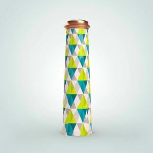 ขวดน้ำทองแดงพิมพ์ลายใหม่คุณภาพสูงพร้อมฝาปิดกันรั่วสำหรับยิมโยคะและขวดเก็บน้ำเดินทาง - Product Image 3