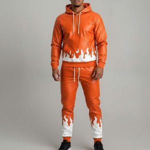 Ensemble de survêtement en cuir pour homme à prix avantageux, nouveau design, léger, impression de logo personnalisée, vêtements décontractés, survêtements en cuir pour homme - Product Image 1