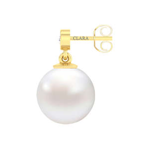Pendientes de Perlas de Plata de Ley 92.5 Clara, Chapados en Oro, Regalo para Mujeres y Niñas - Product Image 4