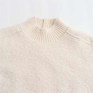 Sudadera de Mujer de Manga Larga con Cuello Redondo, 4 Colores, Estilo Casual, Diseño Asimétrico, Tejido Liso Teñido, Cálida para Primavera - Product Image 4