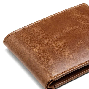 กระเป๋าสตางค์หนังแท้สำหรับผู้ชาย, สินค้ามาใหม่ทำจากหนังแท้สีล้วน - Product Image 6