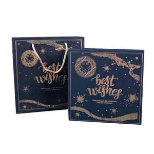 Fantasia elegante Kraft papelão maquiagem cosméticos embalagem cartão caixa presente com saco de papel perfeito para o casamento