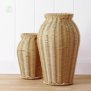 Vase en rotin tissé à la main fabriqué au Vietnam matériau écologique pour la décoration intérieure et la décoration de la vaisselle en gros - Product Image 3