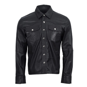 Chemise en cuir la plus vendue Polo en cuir avec col 2025 Nouveau design classique Chemises en cuir pour femmes en vente 2025 Nouveau style décontracté pour femmes - Product Image 1