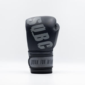 Gants de boxe faits à la main en cuir de qualité supérieure noir/gris Triple rembourrage Kickboxing Muay Thai gants et gants de boxe professionnels - Product Image 1