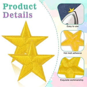 Lot de 80 patchs étoile à repasser cousus sur patchs patchs brodés appliques embellissements pour artisanat sac à dos sacs vêtements - Product Image 4