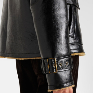 Chaqueta Bomber de Cuero Genuino Nueva Colección 2025 para Mujer, Cuello de Borrego, Alta Calidad, Servicio Personalizado, Relleno de Algodón - Product Image 6