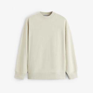 Sweat-shirt à col rond personnalisé 100% coton pour homme, surdimensionné, épaules tombantes, streetwear, col rond côtelé, pull pour homme - Product Image 5