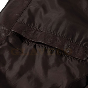 <b>Heavy</b> <b>Duty</b> Custom Made Men's Winter Leather Jacket with Stand Collar and Front Logo-High Quality Eco-Friendly Waterproof - Product Image 3