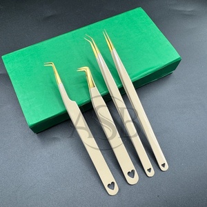 Pinzas para Extensión de Pestañas Hechas a Mano con Logotipo Personalizado, Color Marrón Nude, Acero Inoxidable Sostenible, Agarre Fuerte, Punta Puntiaguda, Probadas a Mano - Product Image 6