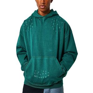 Qualité supérieure Derniers prix Hommes Distressed Hoodies Basique Coton Mélangé Meilleure Arrivée Solide Couleur Unie Hommes Distressed Hoodies - Product Image 4