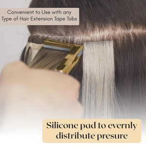 Pinza Profesional para Extensiones de Cabello con Cinta Adhesiva, Acero Inoxidable, Mango de Goma Antideslizante con Purpurina, Herramienta de Sellado de Cinta Adhesiva - Product Image 5