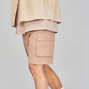 Shorts cargo pour hommes en sergé 100% coton, article le plus vendu en gros, logo imprimé DTF personnalisé avec poches latérales utilitaires - Product Image 4