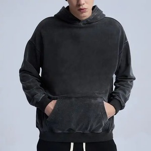 Conjunto de sudadera y sudadera con capucha y lavado ácido de poliéster de alta calidad, chándal ecológico desteñido por el sol de la calle - Product Image 5