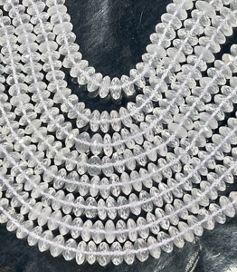 Cuarzo de hielo natural corte alemán 7-8mm cuentas de disco Rondelle cuentas de piedra de hebra de 14 pulgadas para suministros de fabricación de joyas - Product Image 5