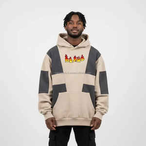 Sweat-shirts à capuche à épaules tombantes tendance, en molleton 100 % coton de haute qualité, avec panneaux cousus, logo DTF personnalisé, sweat-shirt lourd, OEM - Product Image 1