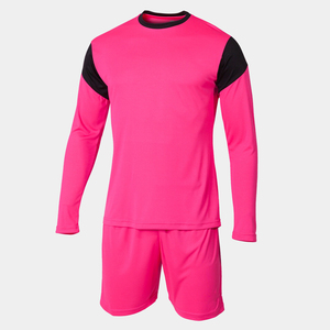 Uniforme de fútbol de poliéster 100% con mangas completas rosa, ropa de equipo de alta calidad, conjuntos de corte automatizado, incluye logotipo personalizado, servicio OEM - Product Image 2